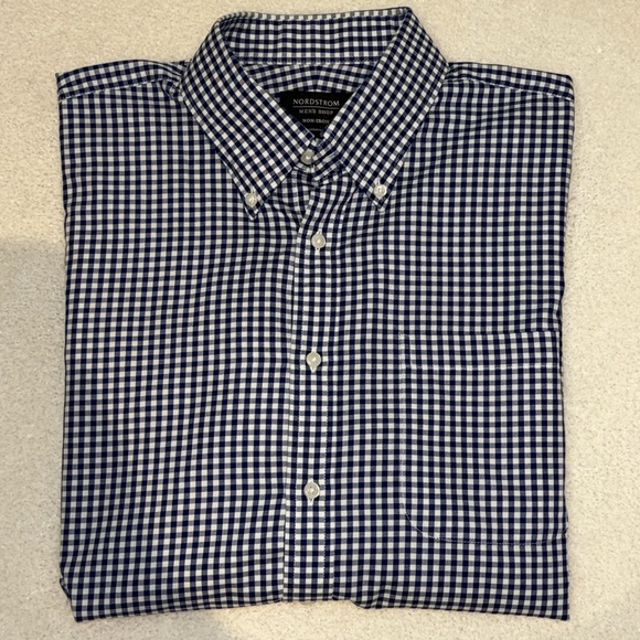 Nordstrom Men’s Shop Non- Iron Classic Fit Dress Shirt - Size 16 / 32 - Picture 8 of 11